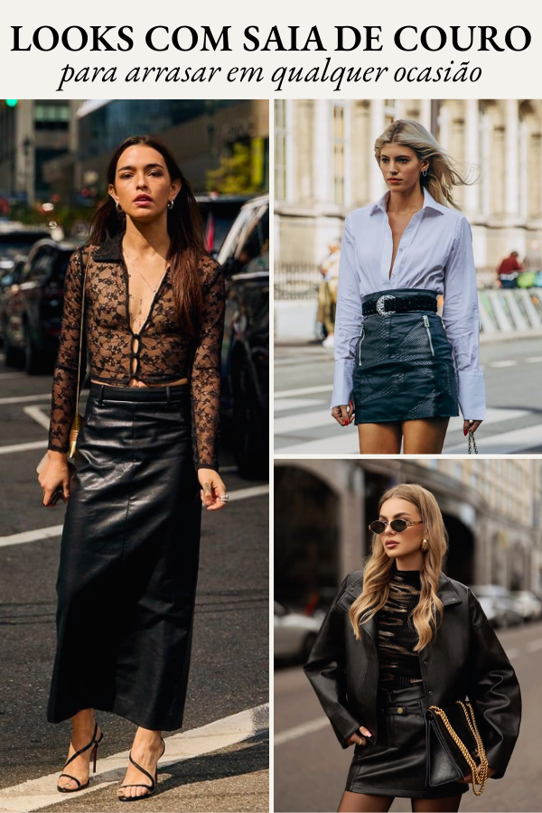 Looks com saia de couro