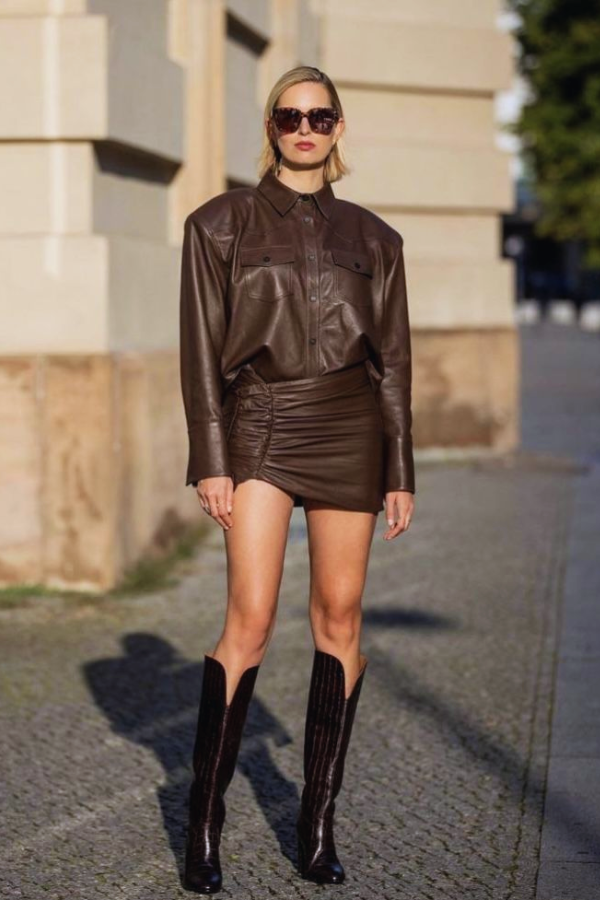 Looks com saia de couro