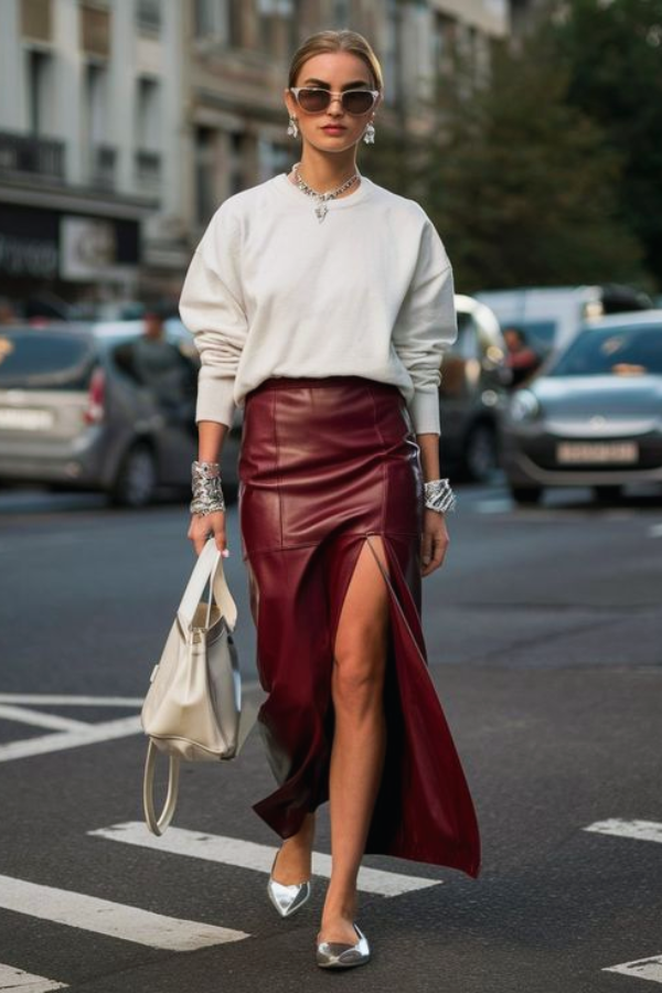 Looks com saia de couro